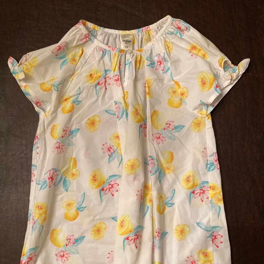 Oshkosh Girls Floral yellow, blue, pink flowers Size 12